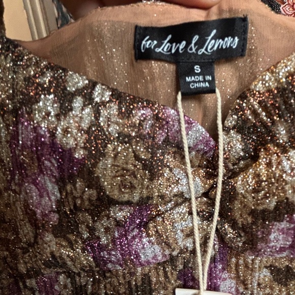 For Love & Lemons Wynne Maxi Dress Size S NWT Cut Out Shimmer Coquette - Picture 12 of 13